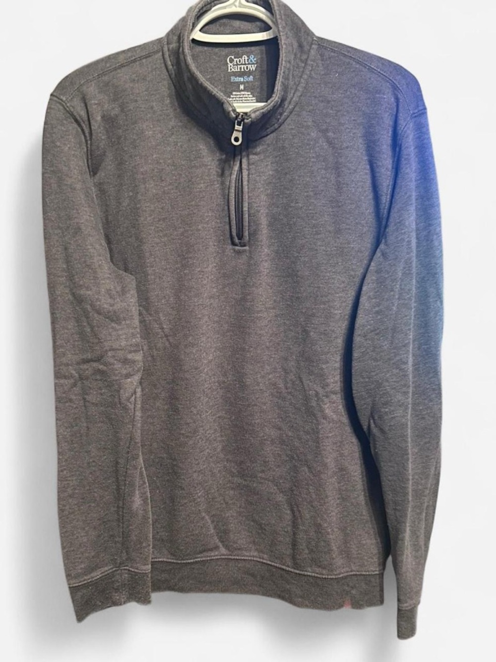 Croft & Barrow  Sweatshirt  Pullover  Quarter Zip  Long Sleeve   Gray s M